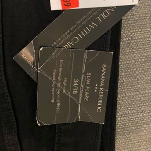 New Banana Republic Black Denium Slim Flare, Women’s 34/18 Tall